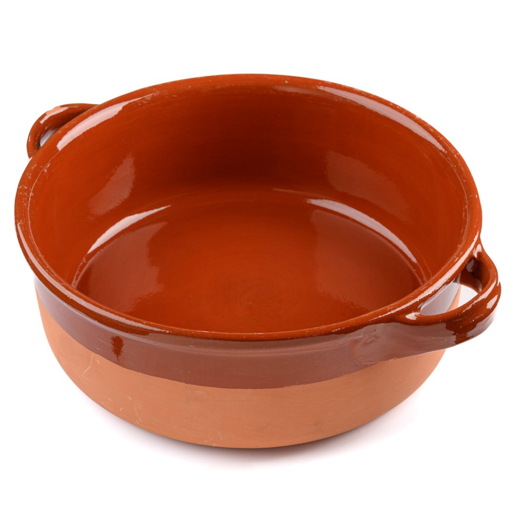 Κεραμική Γάστρα Στρογγυλή Χωρίς Καπάκι 40x17 cm Σε Τερακότα Χρώμα Γάστρες