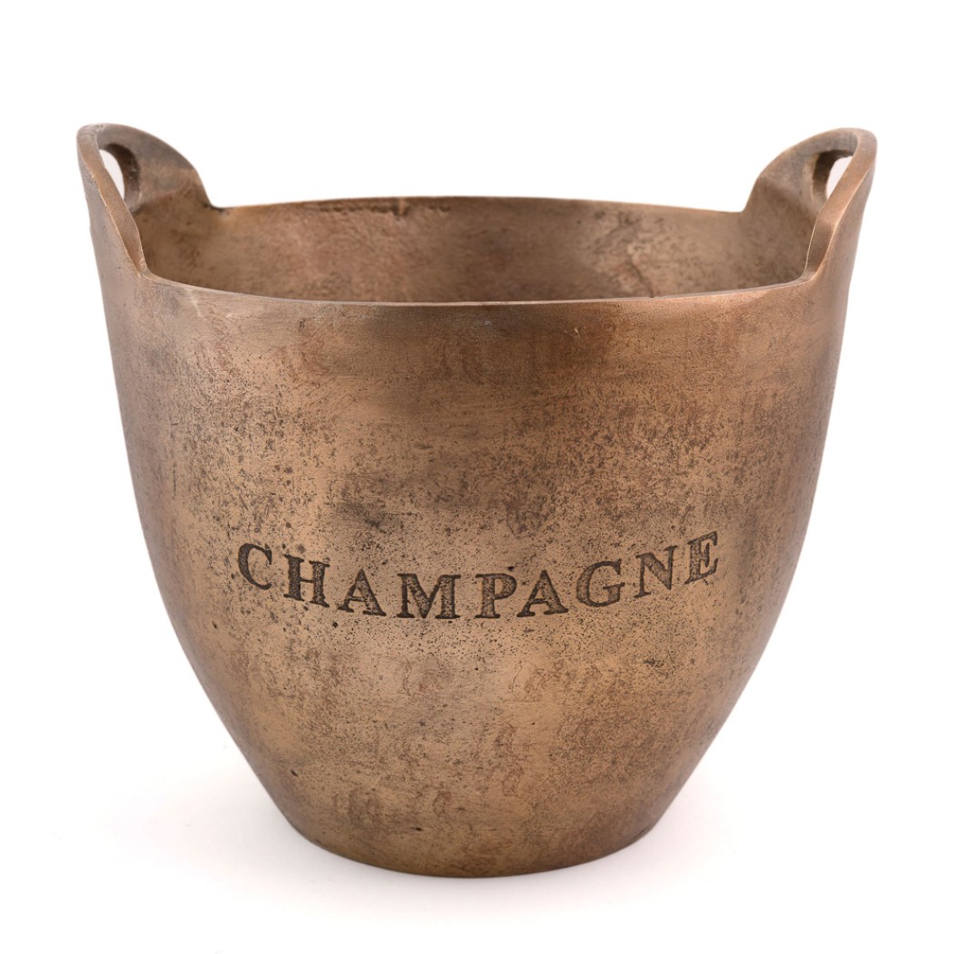 Μεταλλική Σαμπανιέρα Με Logo Champagne 27x23 cm Σε Μπρονζέ Χρώμα Σαμπανιέρες