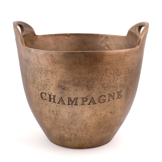 Μεταλλική Σαμπανιέρα Με Logo Champagne 27x23 cm Σε Μπρονζέ Χρώμα Σαμπανιέρες