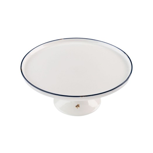 Τουρτιέρα Πορσελάνης Με Μπλε Vintage Rim 25x10 cm Σε Λευκό Χρώμα Τουρτιέρα Πορσελάνης Με Μπλε Vintage Rim 25x10 cm Σε Λευκό Χρώμα Τουρτιέρες
