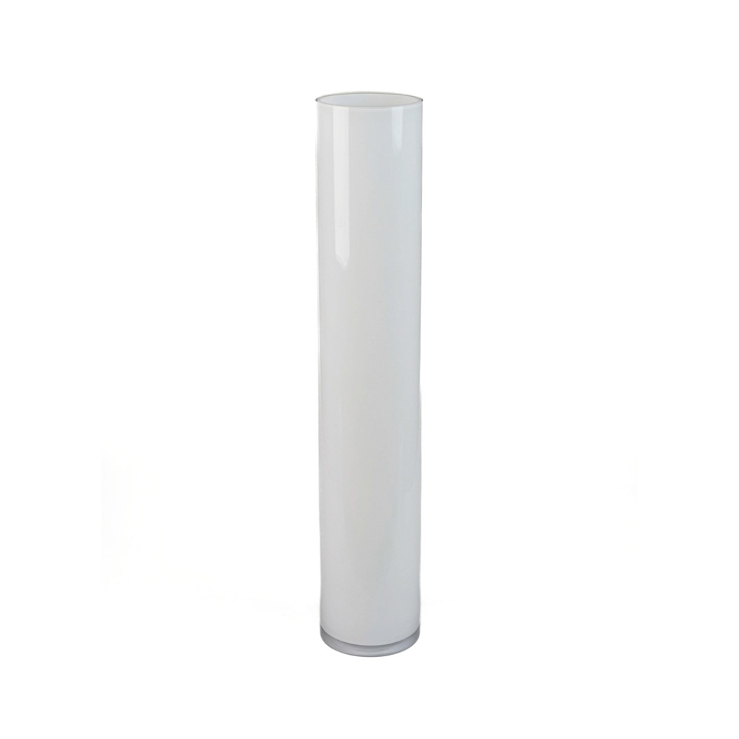 Γυάλινο Βάζο Κύλινδρος 15x80 cm Σε Λευκό Χρώμα Βάζα