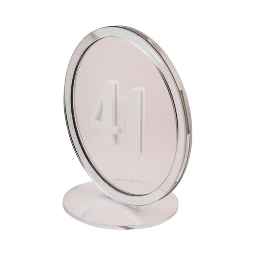 Plexi Glass Νούμερο Τραπεζιού Στρογγυλό 18 cm Νούμερα Αρίθμησης Τραπεζιού- Γκαρνταρόμπας