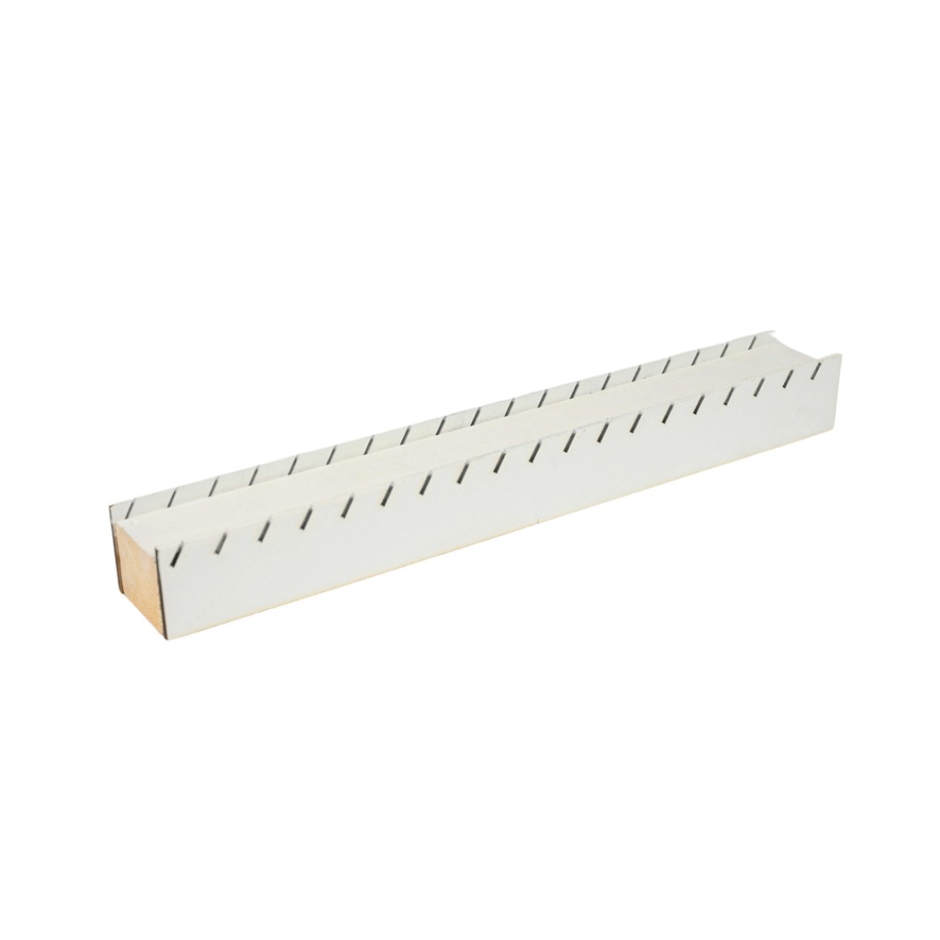 Ξύλινη Βάση Για Καρτελάκια 40x6 cm Σε Λευκό Χρώμα Νούμερα Αρίθμησης Τραπεζιού- Γκαρνταρόμπας