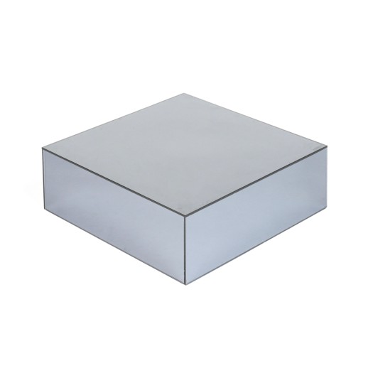 Plexi Glass Διακοσμητικός Κύβος 30x30x10 cm Σε Γκρι Χρώμα Βάσεις Μπουφέ