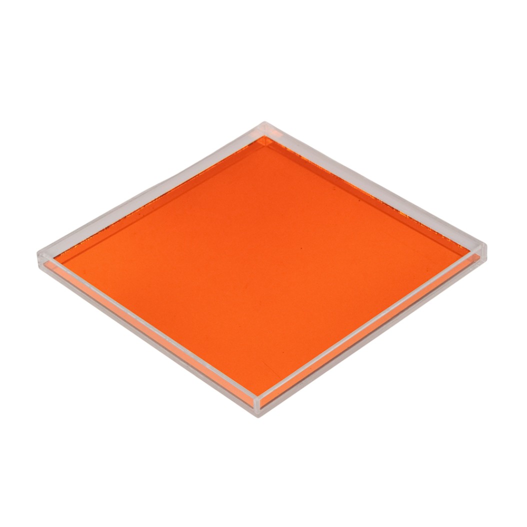 Βάση Τετράγωνη Για Δίσκο Plexi Glass 30x30 cm Σε Πορτοκαλί Χρώμα Βάσεις Για Δίσκους