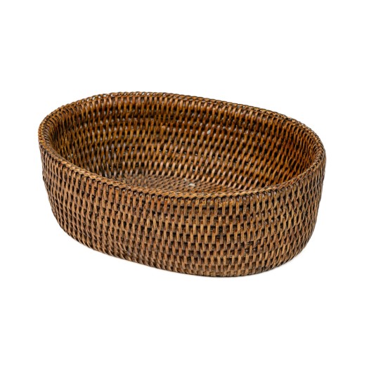 Ρατάν Καλάθι Οβάλ Χωρίς Χερούλι 26x20x8 cm Καφέ Σκούρο Ρατάν Καλάθι Οβάλ Χωρίς Χερούλι 26x20x8 cm Καφέ Σκούρο Καλάθια