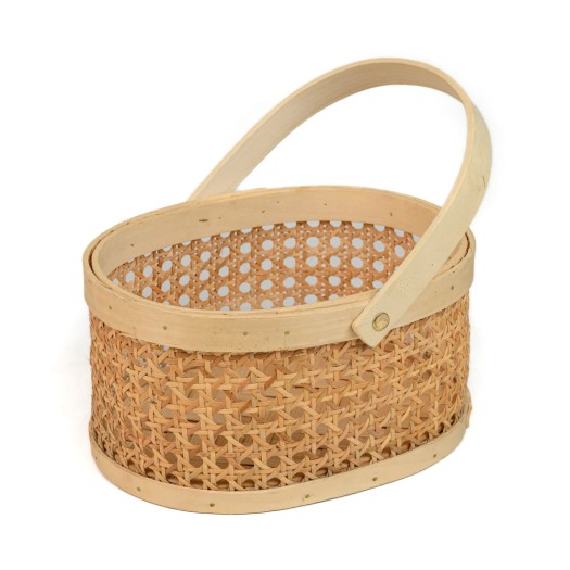 Καλάθι Οβάλ Με Βιεννέζικη Ψάθα 23x17x11 cm