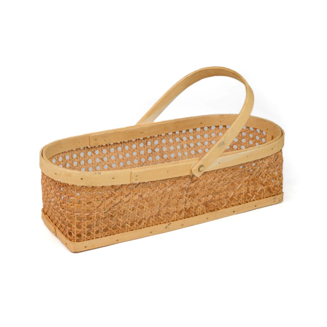 Καλάθι Ορθογώνιο Με Βιεννέζικη Ψάθα 40x14x12 cm Καλάθια