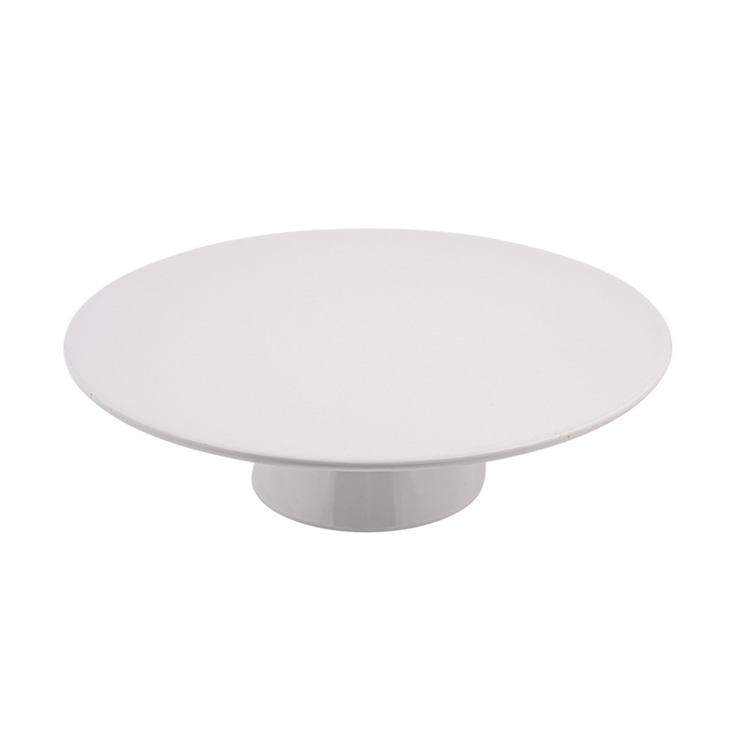 Lacquered Cake Stand 30x9 cm In White Color Cake Stands Lacquered Cake Stand 30x9 cm In White Color Cake Stands