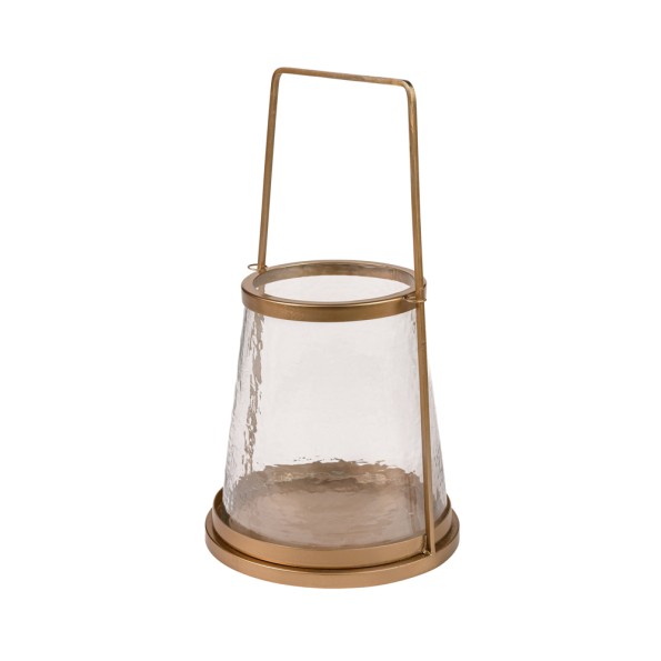 Μεταλλικό Μικρό Φανάρι 25x45 cm Σε Χρυσό Χρώμα Φανάρια