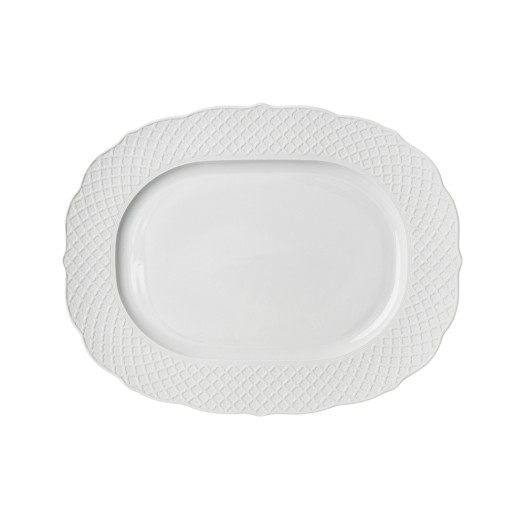 PorcelaIn Plate Oval 39x30 cm In White Color PorcelaIn Plate Oval 39x30 cm In White Color Serving Platters & Trays