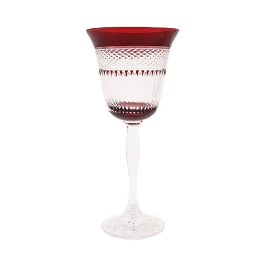 Γυάλινο Κολωνάτο Ποτήρι Κρασιού Σε Κόκκινο Χρώμα Γυάλινο Κολωνάτο Ποτήρι Κρασιού Σε Κόκκινο Χρώμα