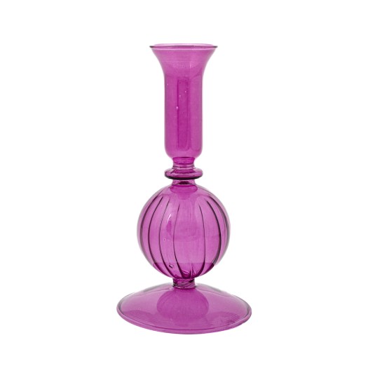 Glass Unicorn Candle Holder in Fuchsia Color 17 cm Candle Holders