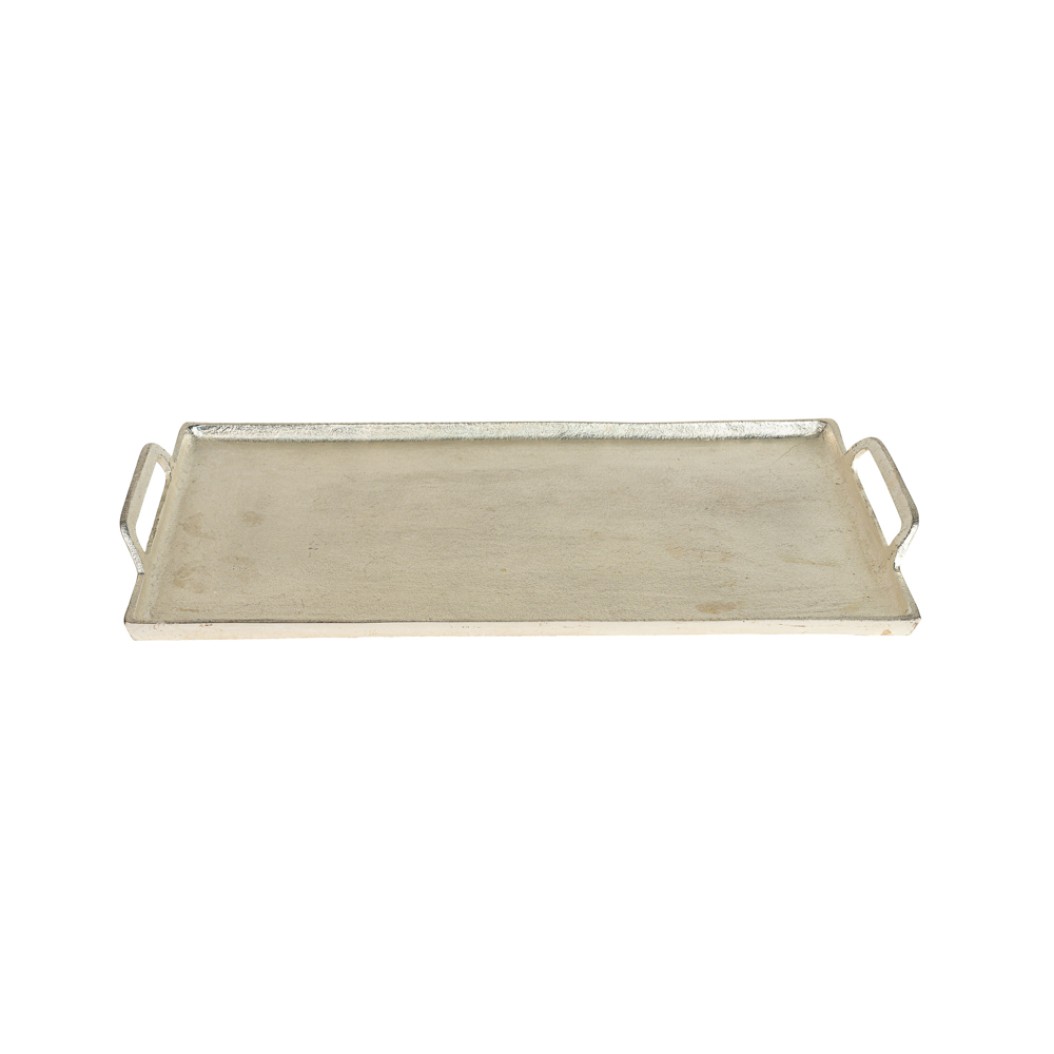 Μεταλλικός Δίσκος 52x30 cm Σε Ασημί Χρώμα Δίσκοι