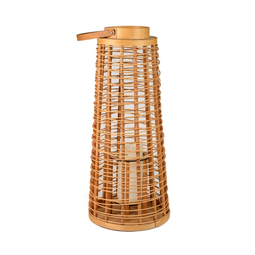 Κωνικό Φανάρι Από Καλάμι 25x85 cm Φανάρια