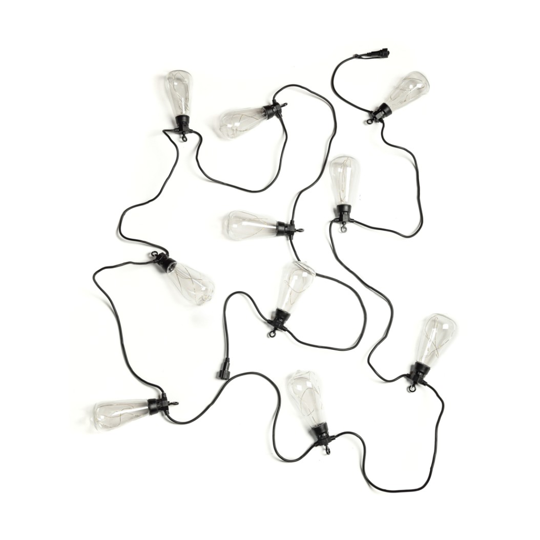 10 Lamps Lasse IP44 4.5 m With Black Cable String Lights