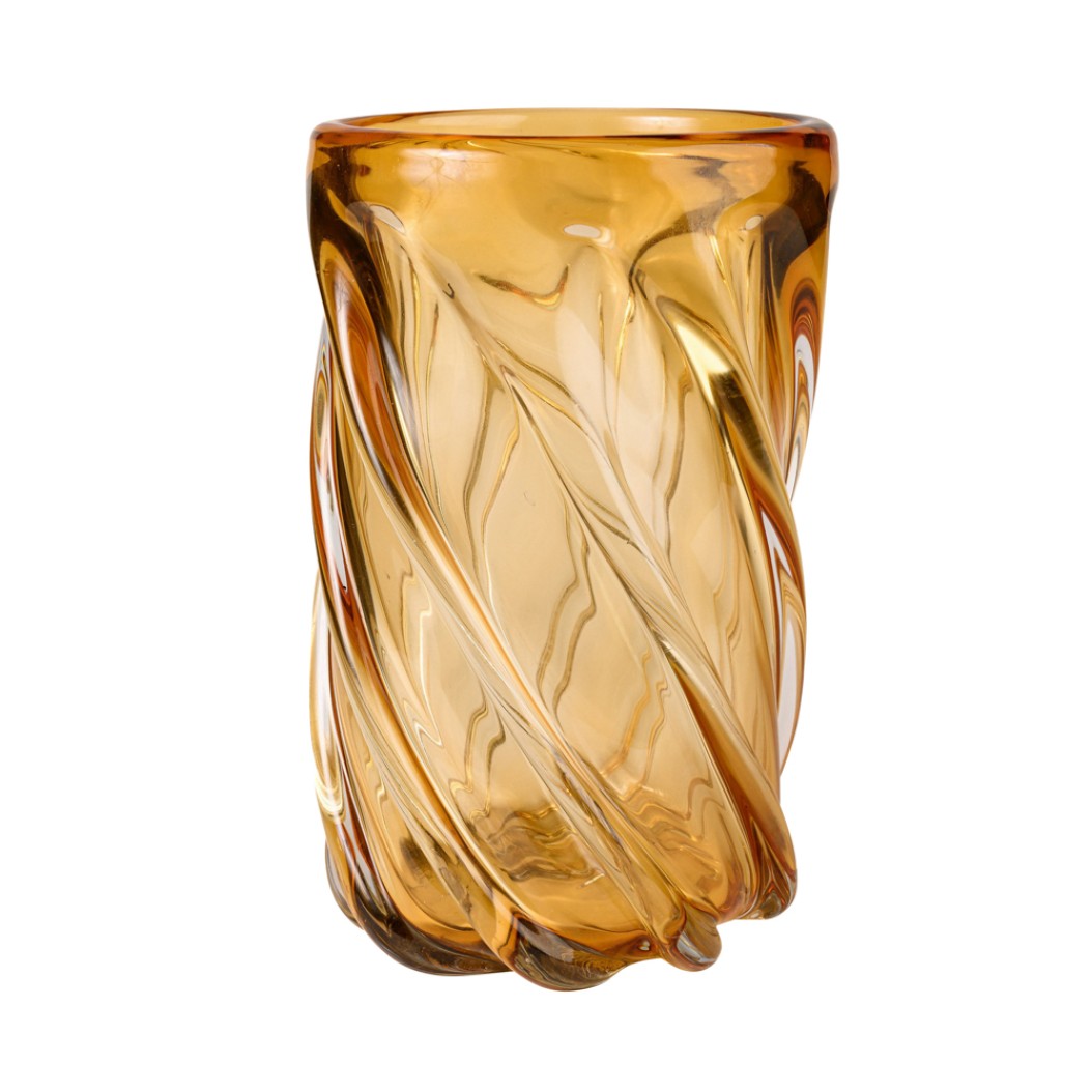 Glass Vase 21x34 cm In Gold Color Vases