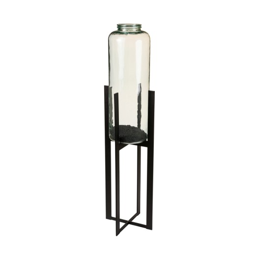 Metal Floor Stand For Vase 34x92 cm In Black Color Vases