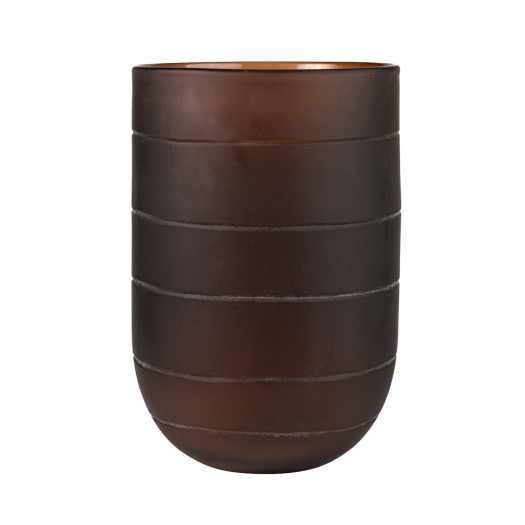 Γυάλινο Βάζο Κύλινδρος Otis 24x35 cm Σε Καφέ Χρώμα Βάζα