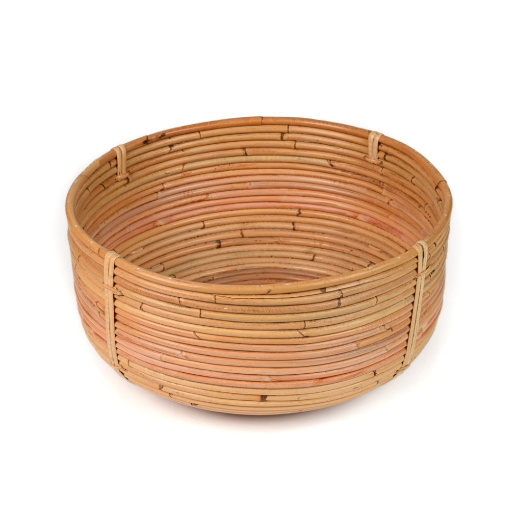 Round Pot Basket Made of Cane 40x20 cm Wicker Baskets