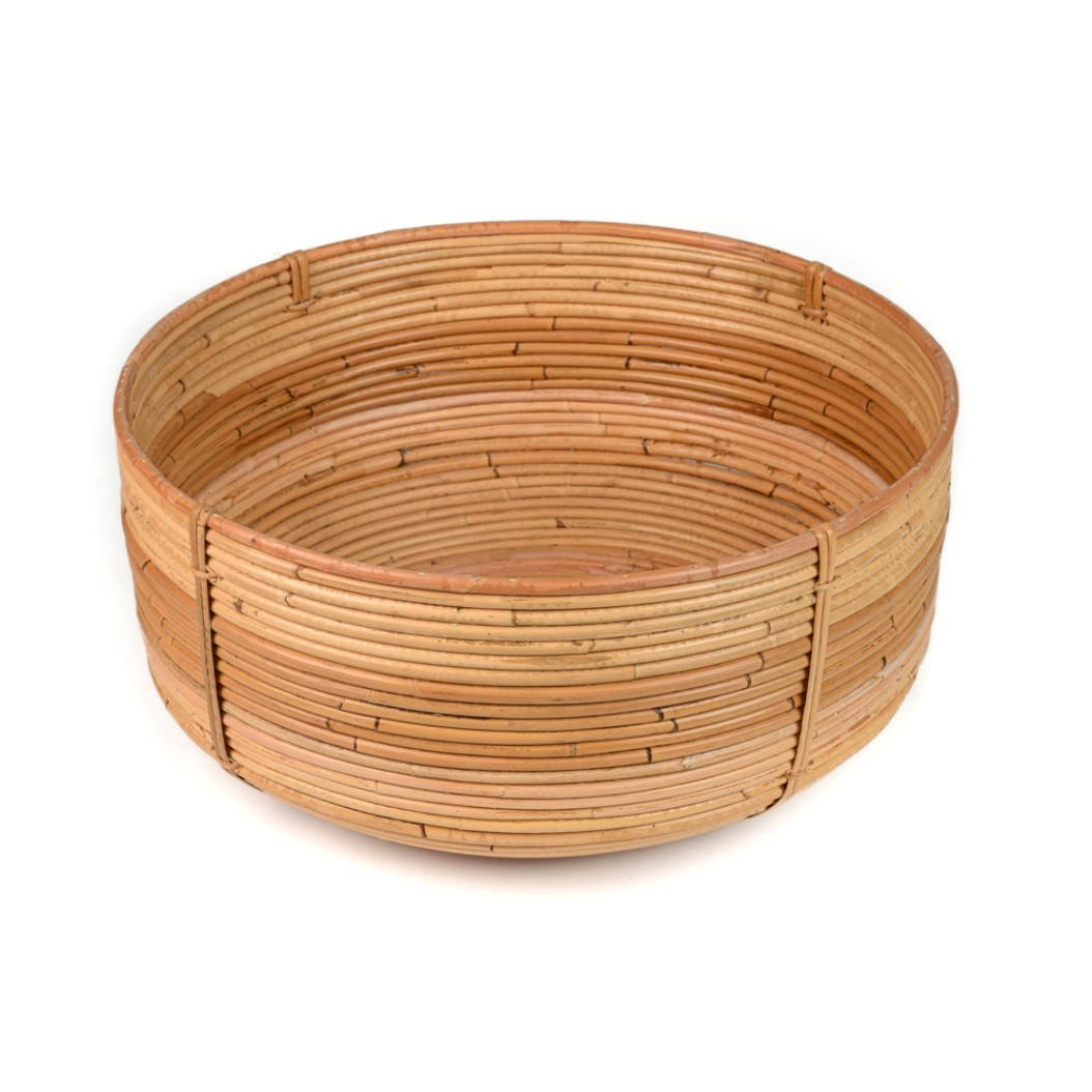 Καλάθι Στρογγυλό Γλάστρας Από Καλάμι 50x23 cm Καλάθια