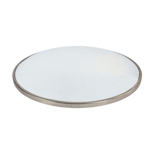 Witch Round Mirror With Metal Frame 90 cm In Silver Color Mirrors