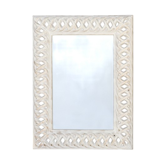 Ξύλινος Καθρέφτης Με Κορνίζα 120x95 cm Σε Λευκό Χρώμα Ξύλινος Καθρέφτης Με Κορνίζα 120x95 cm Σε Λευκό Χρώμα Καθρέφτες