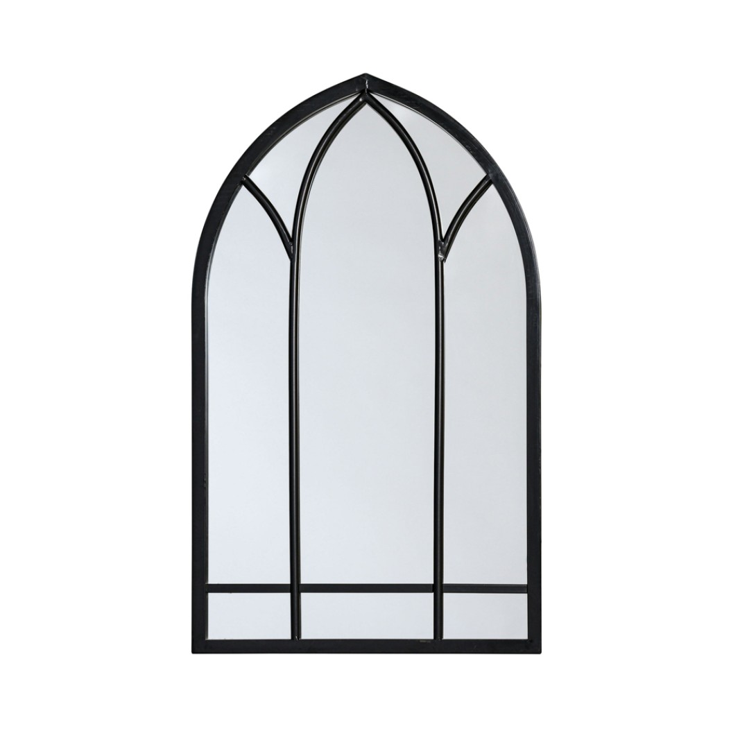 Metal Mirror In The Shape Of A WIndow With Border 50x80 cm In Black Color Mirrors Metal Mirror In The Shape Of A WIndow With Border 50x80 cm In Black Color Mirrors