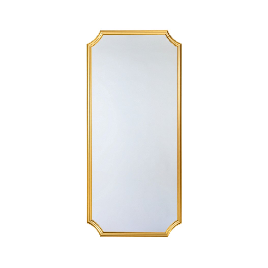 Metal Mirror With Cut Corners In The Frame 73x160 cm In Gold Color Mirrors Metal Mirror With Cut Corners In The Frame 73x160 cm In Gold Color Mirrors