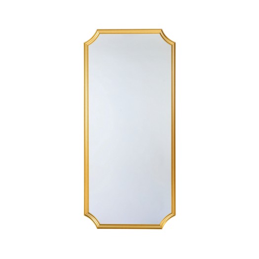 Metal Mirror With Cut Corners In The Frame 73x160 cm In Gold Color Metal Mirror With Cut Corners In The Frame 73x160 cm In Gold Color Mirrors