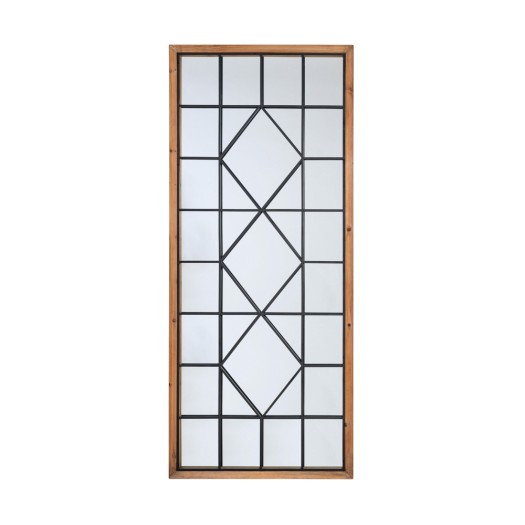 Metal Mirror With Wooden Frame And Dividers 70x165 cm In Black Color Metal Mirror With Wooden Frame And Dividers 70x165 cm In Black Color Mirrors