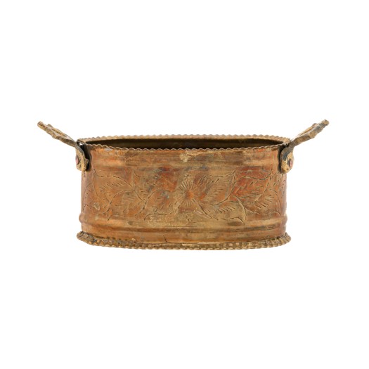 Metal Bowl Oval 16x10x6.5 cm In Bronze Color Bowls