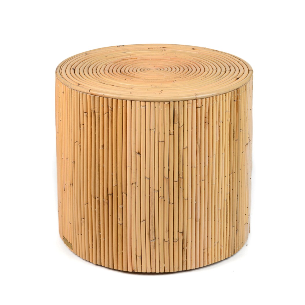 Βοηθητικό Τραπεζάκι Σε Κύλινδρο Από Bamboo 40x40 cm Τραπέζια