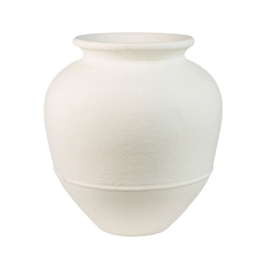 Κεραμική Γλάστρα Πυθάρι 58x58x65 cm Σε Λευκό Χρώμα Γλάστρες