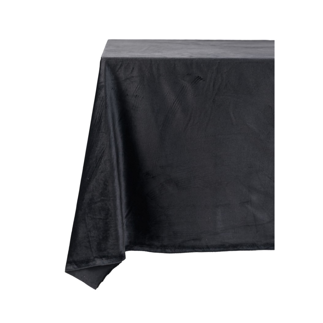 Βελούδινο Τραπεζομάντηλο 400x280 cm Σε Μαύρο Χρώμα Τραπεζομάντηλα