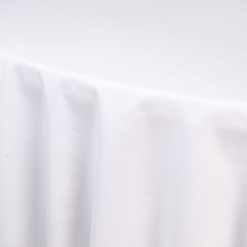 Cotton Round Table Tablecloth 400 cm In White Color Tablecloths