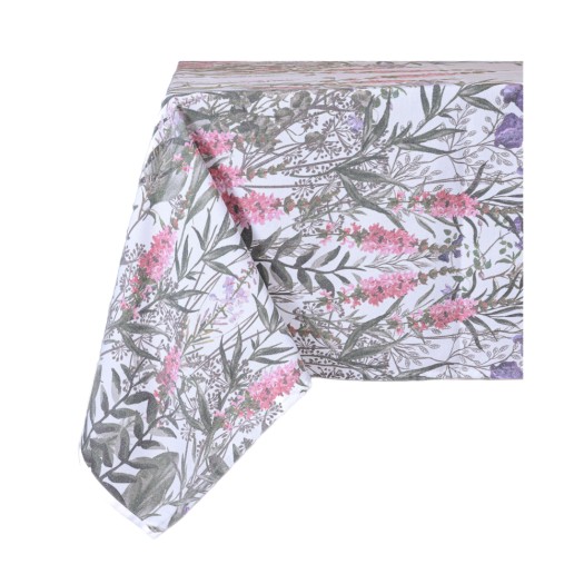 Floral Τραπεζομάντηλο 400x280 cm Σε Λευκό Χρώμα Τραπεζομάντηλα