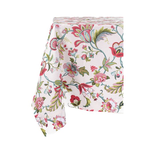 Βαμβακερό Floral Τραπεζομάντηλο 380x260 cm Σε Μπεζ Χρώμα Τραπεζομάντηλα