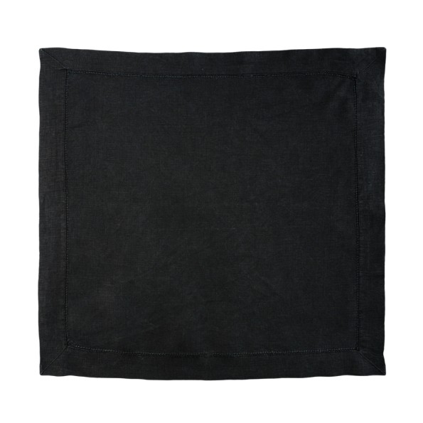 Λινή Πετσέτα Φαγητού Με Αζούρ Σε Μαύρο Χρώμα Πετσέτες Φαγητού