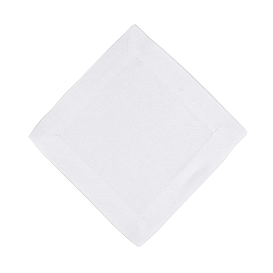 Λινό Πετσετάκι Σουβέρ 15x15 cm Σε Λευκό Χρώμα Πετσετάκια Cocktail