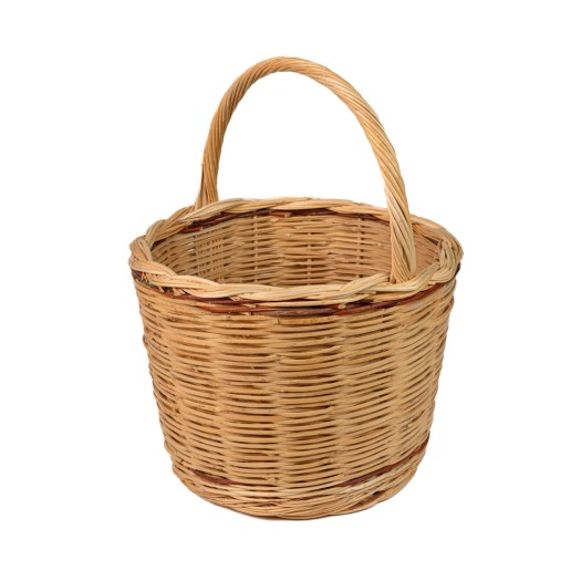 Παραδοσιακό Καλάθι Από Καλάμι Με Χερούλι Καλάθια