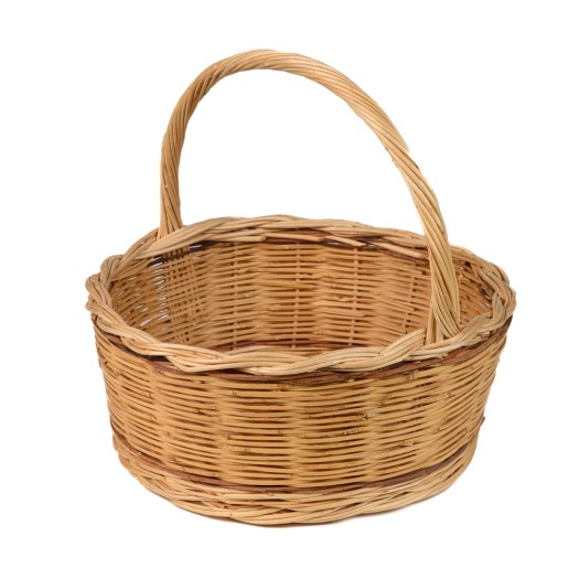 Παραδοσιακό Καλάθι Από Καλάμι Με Χερούλι Καλάθια