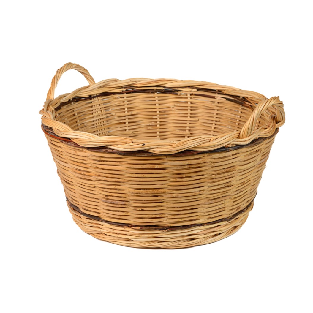 Παραδοσιακό Καλάθι Από Καλάμι Με Χερούλια Καλάθια