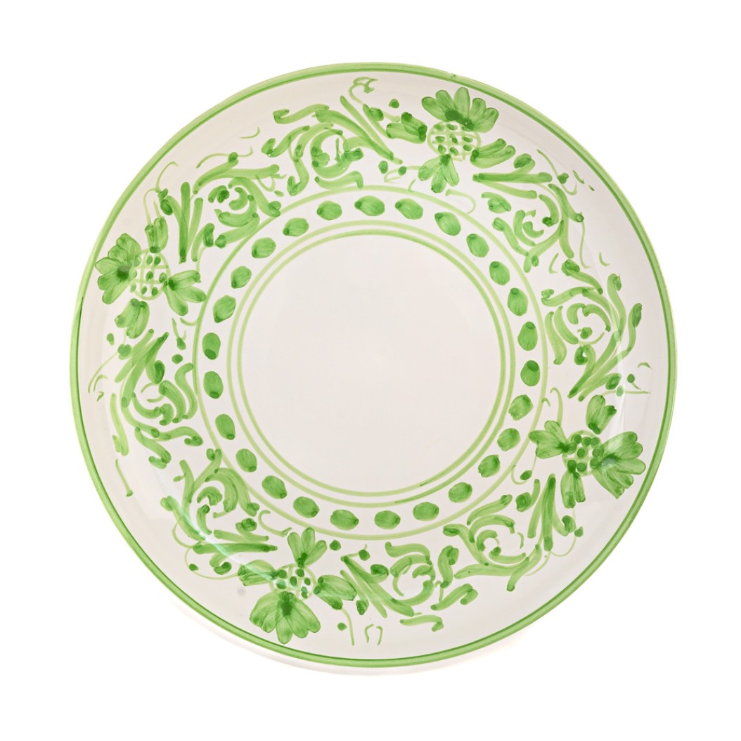 Ceramic Dessert Plate With Green Pattern 21 cm In White Color Dessert Plates Ceramic Dessert Plate With Green Pattern 21 cm In White Color Dessert Plates