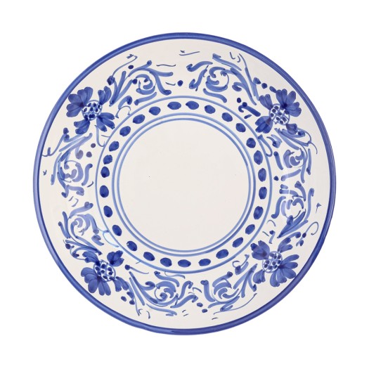 Ceramic Dessert Plate With Blue Pattern 21 cm In White Color Dessert Plates