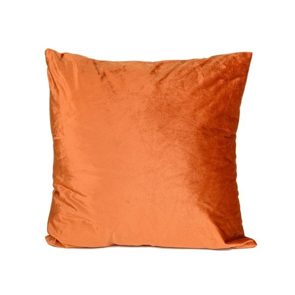 Βελούδινο Μαξιλάρι 42x42 cm Σε Τερακότα Χρώμα Μαξιλάρια