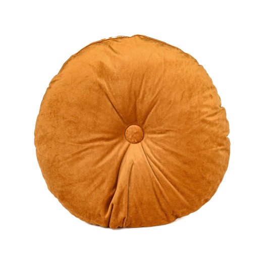 Βελούδινο Στρογγυλό Μαξιλάρι 42 cm Σε Τερακότα Χρώμα Μαξιλάρια