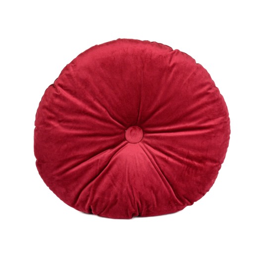 Βελούδινο Στρογγυλό Μαξιλάρι 42 cm Σε Μπορντό Χρώμα Μαξιλάρια