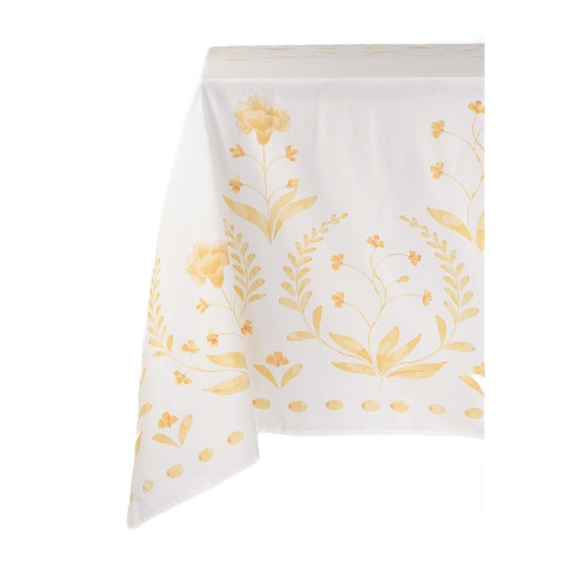 Rectangular Tablecloth 400x280 cm With Yellow Leaves In Ivory Color Tablecloths
