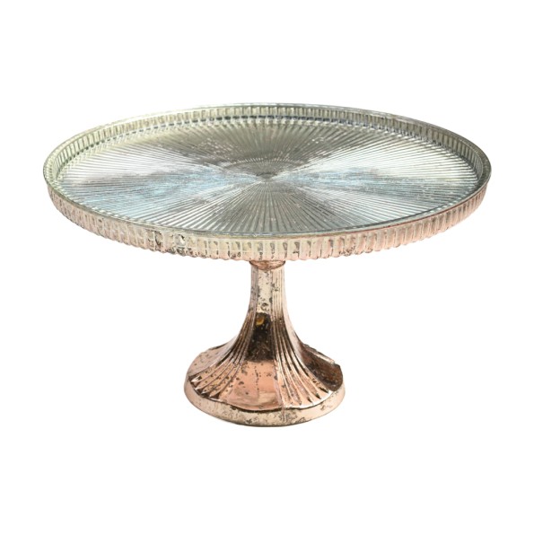 Γυάλινη Τουρτιέρα 40x24 cm Σε Rose Gold Χρώμα Τουρτιέρες